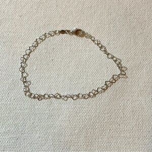 Petite delicate sterling Silver heart chain bracelet